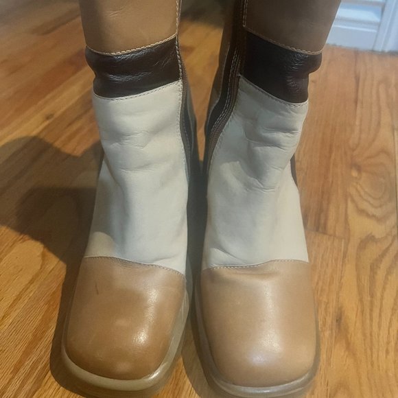 Color Block Boots - Brown/Tan - Picture 1 of 4